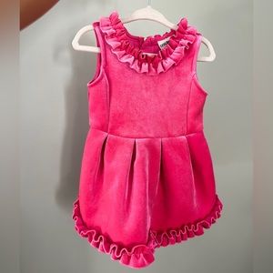 Genuine Oshkosh Beautiful velvet thick well made pink little dress size 18M